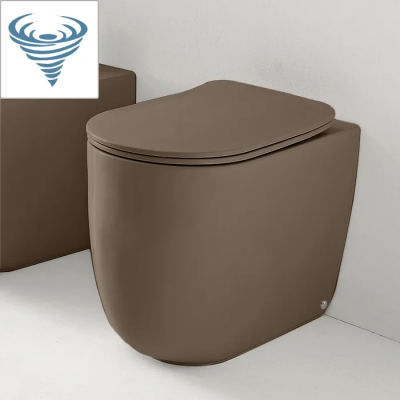 Унитаз приставной Kerasan Nolita 531988 безободковый, торнадо, коричневый матовый