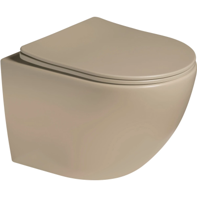 Унитаз подвесной Vincea Globo VT1-14STMC безободковый, торнадо, с сиденьем микролифт, капучино матовый