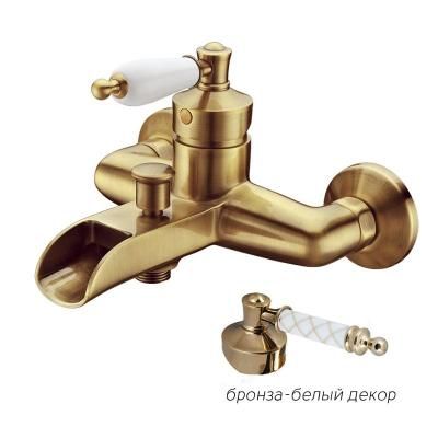 Смеситель Boheme Vogue 203-MR-B для ванны, бронза, ручка Murano white