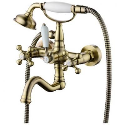 Смеситель Ganzer Konstantin GZ 09035D для ванны двухвентильный ретро бронза
