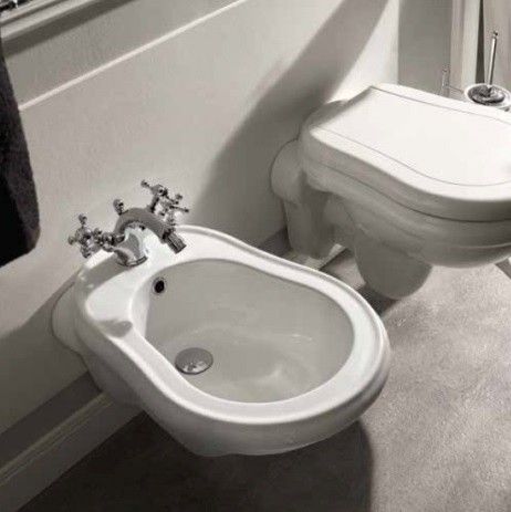 Биде подвесное Kerasan Retro 102601*1 с 1 отверстием под смеситель, белый