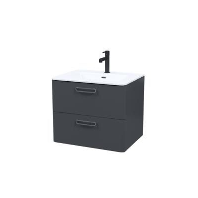 Тумба с умывальником, подвесная, 60 см, серый, Brick, IDDIS, BRI60G0i95K