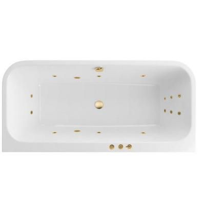 Акриловая ванна Excellent Arana WAEX.ARA18.SMART.GL 180x85  с гидромассажем, белый/золото