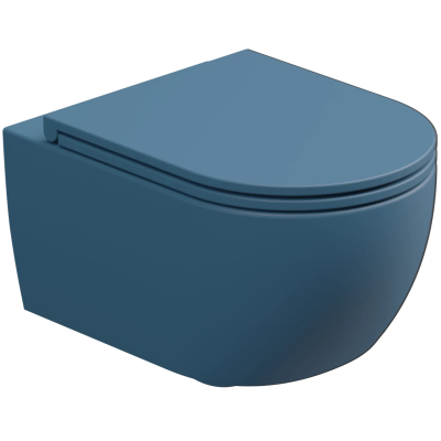 Унитаз подвесной GSG Like LKWCSOEC027 безободковый, торнадо, синий матовый