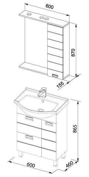 Тумба под раковину Aquanet Сити 00172684 60 венге