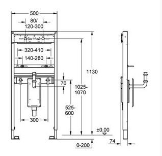 Система инсталляции Grohe Rapid SL 38625001 для раковин