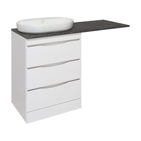 Столешница Runo универсальная черный мрамор (на  тумбы Лира 60, Орион 60) Каппа 120 (00-00001091)