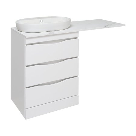 Столешница Runo универсальная белый мрамор (на  тумбы Лира 60, Орион 60) Каппа 120 (00-00001090)