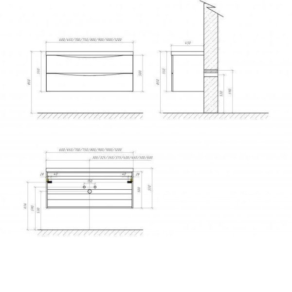 Тумба с раковиной BelBagno Marino BB650/450-LV-MR-PR 65 bianco opaco