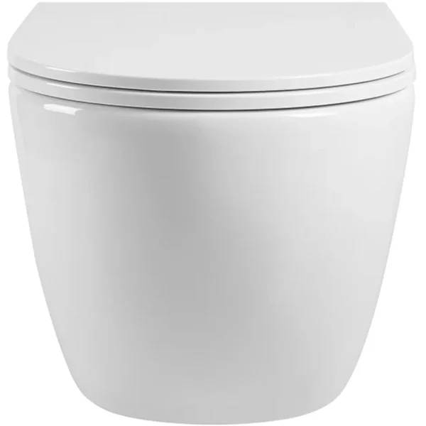 Унитаз подвесной Agger AT03100 безободковый, с сиденьем микролифт, белый глянец