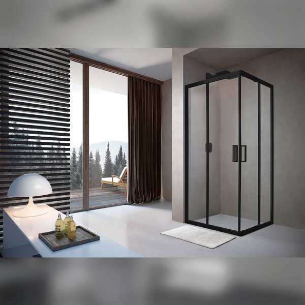 Душевой уголок Terminus Соренто квадрат 90х90х200, черный