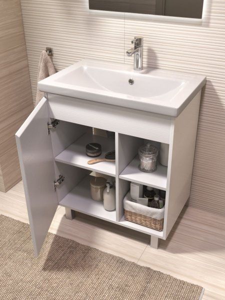 Тумба под раковину VIGO Milos 700-1-0 (Como) белый, поставляется в разобранном виде (317 белый)