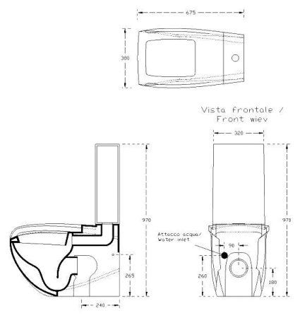 Унитаз-компакт Hidra Ceramica Hi-line белый с фиолетовым