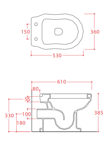 Унитаз приставной ArtCeram Hermitage HEV003 03;00 черный глянцевый