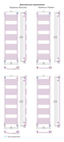 Полотенцесушитель водяной Сунержа Богема 1800x500 муар темный титан прямой