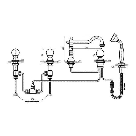 Смеситель Rav Slezak Brilliance BRILLIANCE164.5PSM для ванны бронза