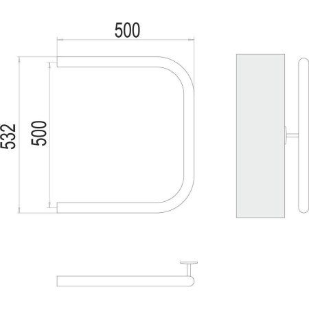 Полотенцесушитель водяной Terminus П-образный (1") 50х50 4620768881374, хром
