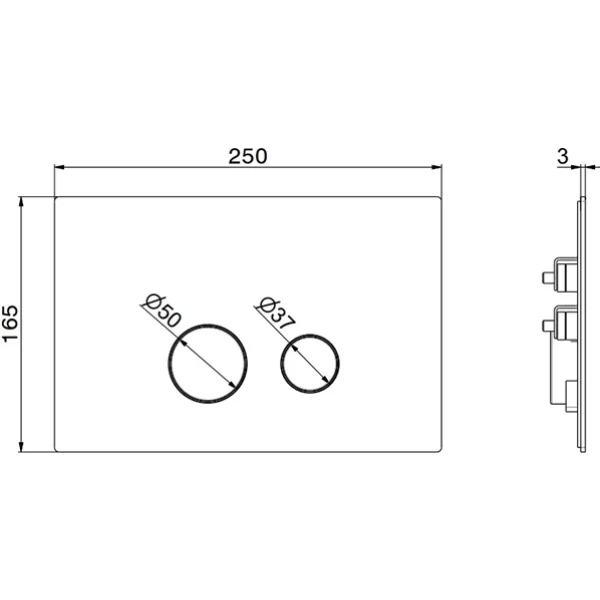 Кнопка смыва Newform X-Steel 316 69642X.50.050 для инсталляции, нержавеющая сталь