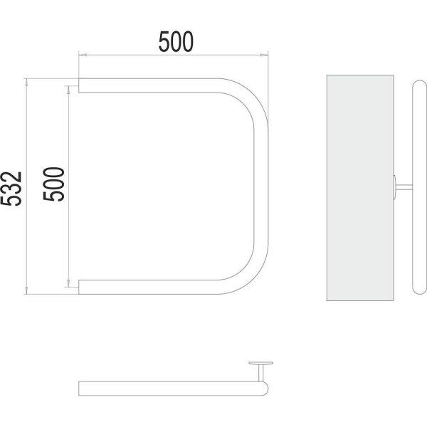Полотенцесушитель водяной Terminus П-образный (1") 50х50 4620768881374, хром