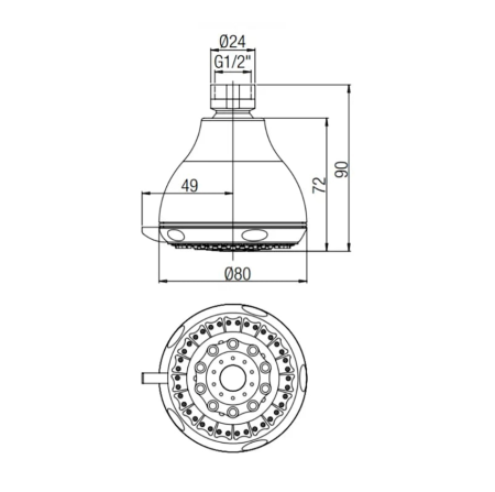 Верхний душ Paini 50CR774L4VHM хром