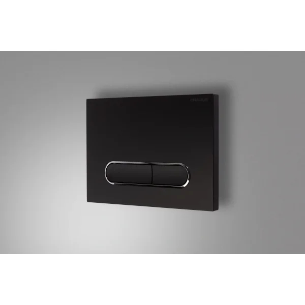 Кнопка смыва Charus Magnus FP.340.DW.01 для инсталляции, черный матовый/хром/черный матовый