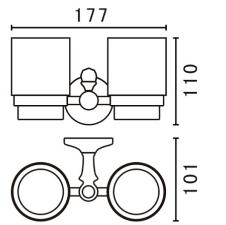 Стакан двойной  Art&Max Antic Crystal  AM-E-2688SJ-Cr хром