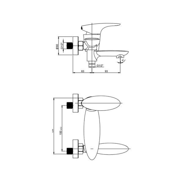 Cмеситель Paini Verona VRCR111KM для ванны, хром