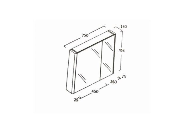 Шкаф-зеркало Berloni Bagno SN44SX/100 L 80 белый глянцевый