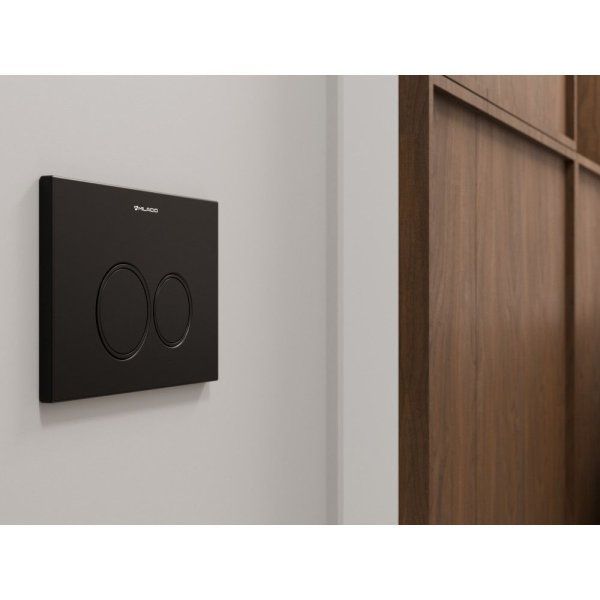 Клавиша смыва для инсталляции Milacio Standart MCU.203 (две кнопки, механическое, черный матовый)R-style