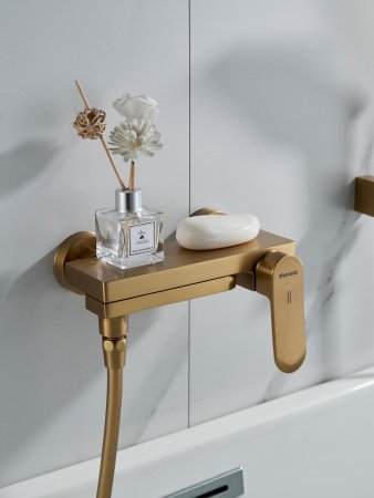 Смеситель для ванны Shevanik S4552G, Золотой сатин