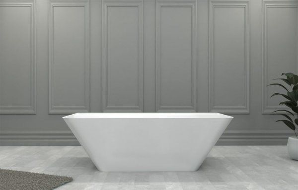 Ванна из искусственного камня ABBER Stein AS9619 180x85 белый матовый