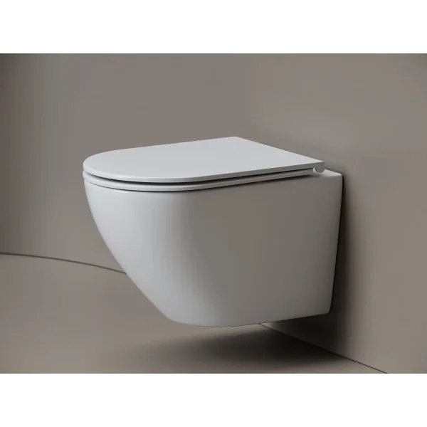 Унитаз подвесной Ceramicanova Whirl CN11007T безободковый, торнадо, с сиденьем микролифт, белый