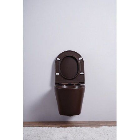 Унитаз подвесной Esbano Clavel безободковый, кофе матовый