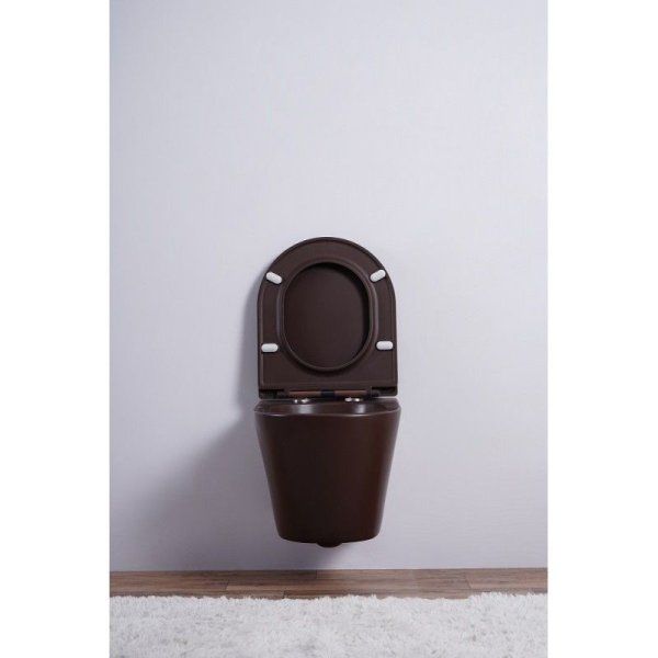 Унитаз подвесной Esbano Clavel безободковый, кофе матовый