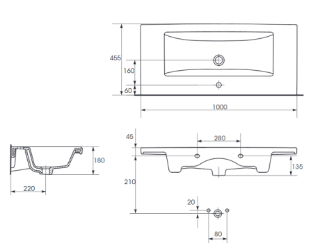 Раковина Cersanit Como R-UM-COM100/1 100