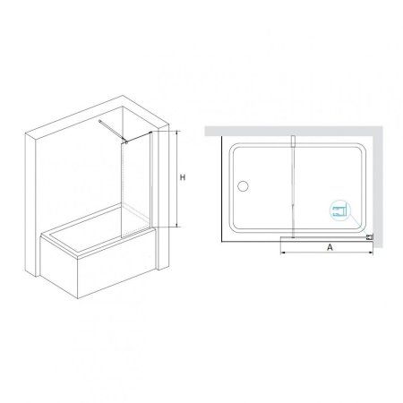 Шторка на ванну RGW Screens 35115206-11 стекло прозрачное/профиль хром