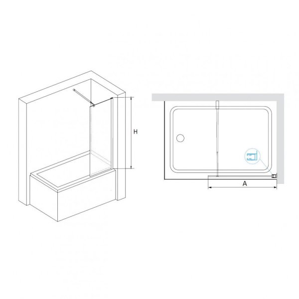 Шторка на ванну RGW Screens 35115206-11 стекло прозрачное/профиль хром