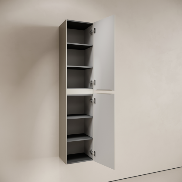 Шкаф-пенал подвесной SANCOS Code, 350х350х1650 мм, цвет серая платина,  PCD35GP