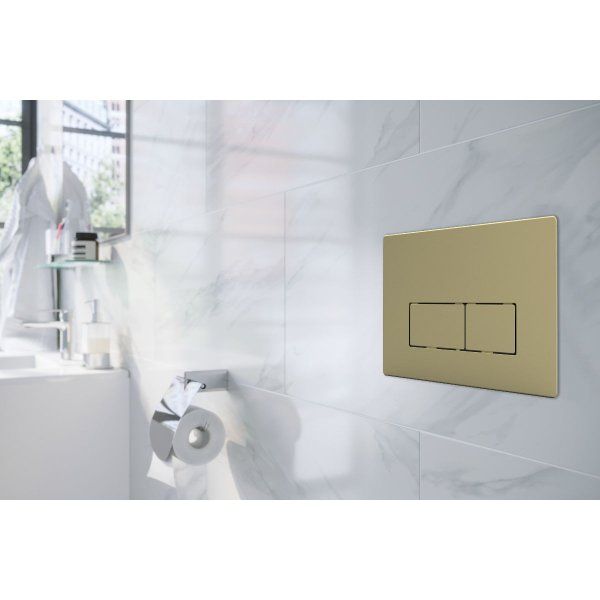 Кнопка смыва Azario 24.7х2.5х16 , пластик, цвет Золото (AZ-8200-0091/AZ-P58-0160)