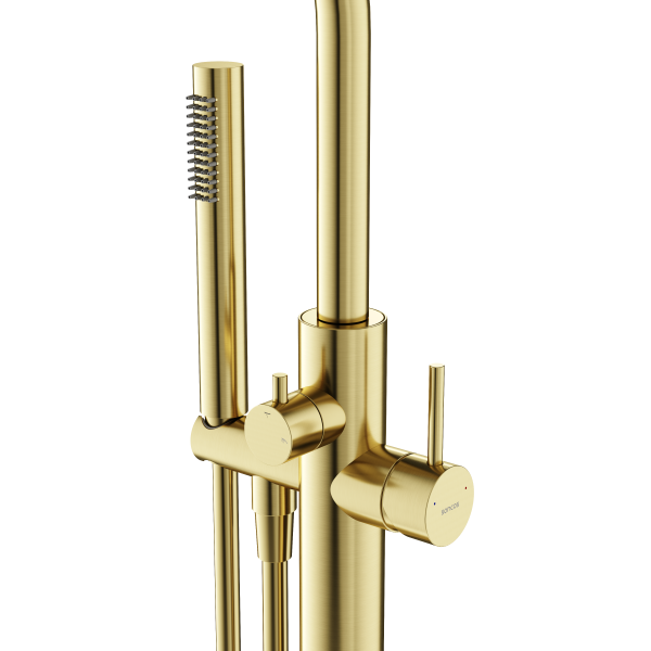 Смеситель для ванны напольный SANCOS Etna, брашированное золото, PVD покрытие,  SC9009BG