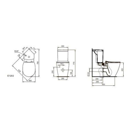 Унитаз-компакт Ideal Standard Connect AquaBlade E042901 угловой
