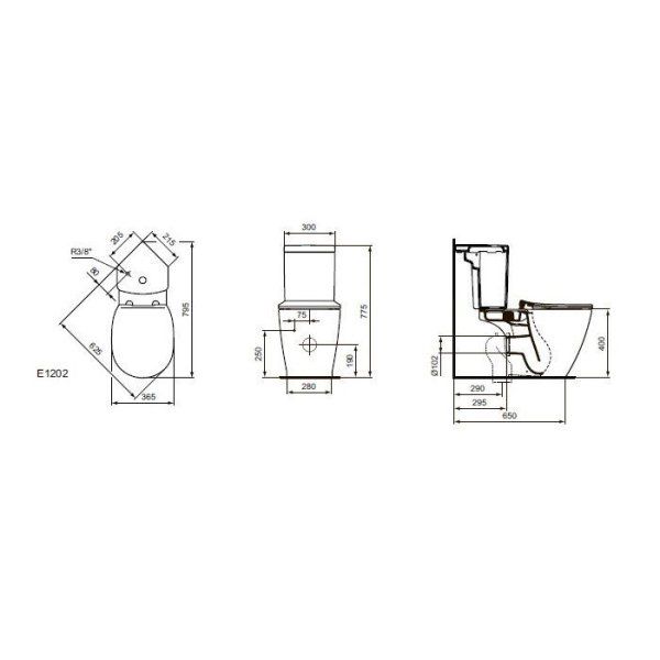 Унитаз-компакт Ideal Standard Connect AquaBlade E042901 угловой