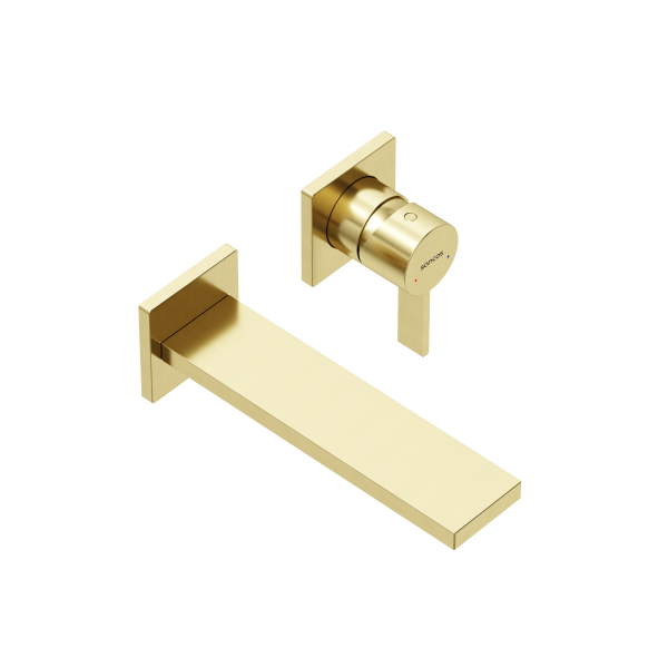 Смеситель для раковины SANCOS Linn c внутренней частью, брашированное золото, PVD покрытие,  SC9021BG