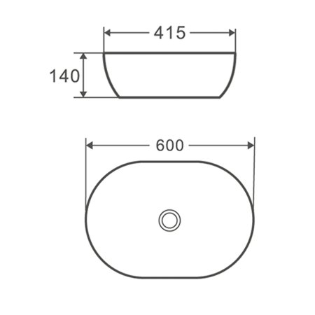 Раковина чаша Terminus Прато 03RN60x41x14W, белый
