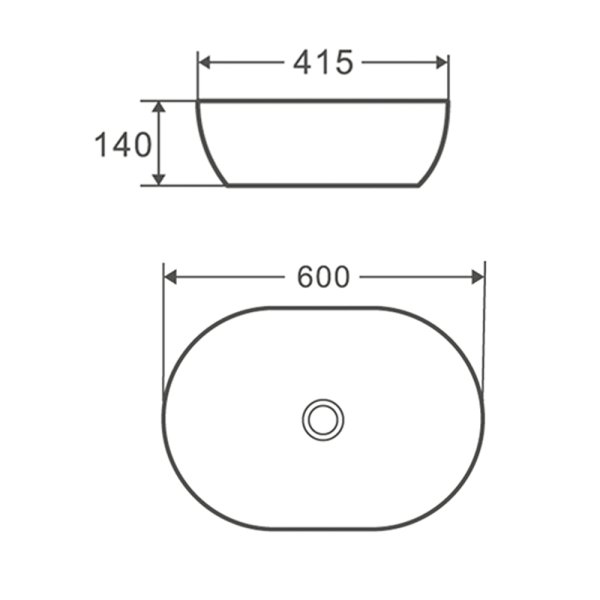 Раковина чаша Terminus Прато 03RN60x41x14W, белый