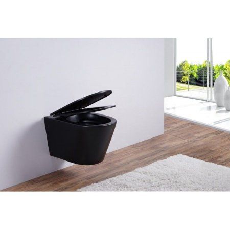 Унитаз подвесной Esbano Clavel безободковый, черный матовый