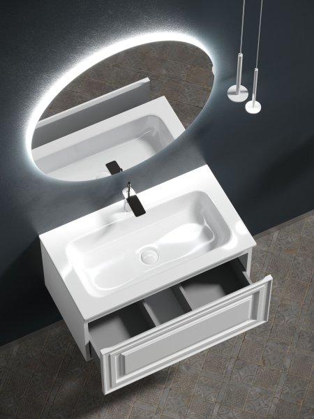 Тумба подвесная SANCOS Very 790х445х406, c одним  ящиком оснащенным доводчиками, Bianco , VR80W