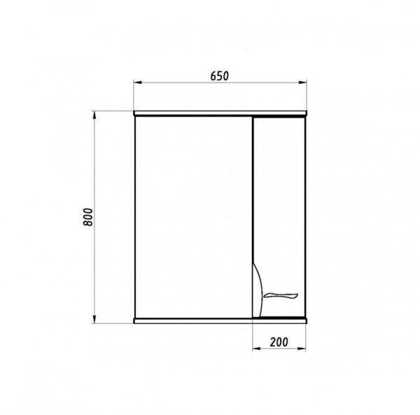 Шкаф-зеркало ASB-Mebel Альфа 10170 65 L белый ясень