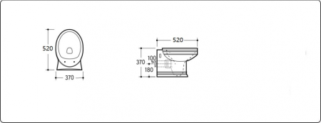 Унитаз подвесной CeramaLux 1412, Бело-Хром