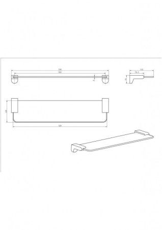 Полка стекло CeramaLux 51011, Хром